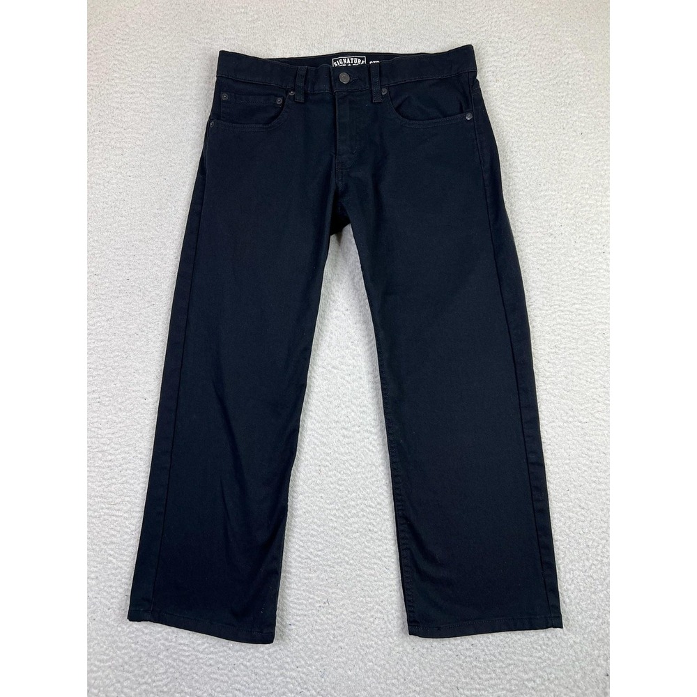 Signature by Levi Strauss Jeans Boys 12 Husky Black Straight 5‎ Pocket Denim
